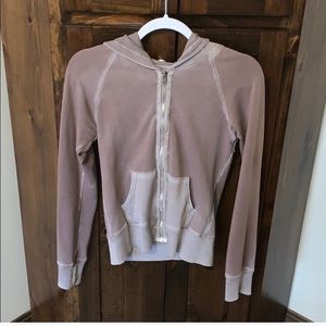 Cotton Citizen tan/brow zip-up jacket, size S.